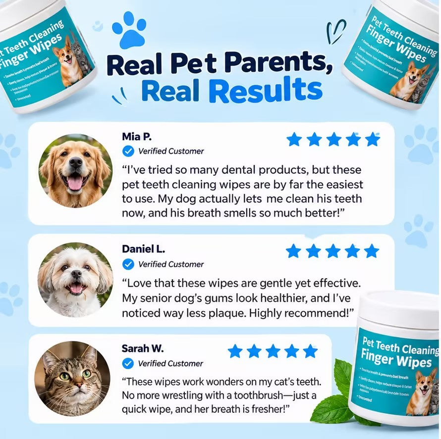 Natural Pet Dental Finger Wipes
